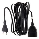 Zenitech - Elektrische Verlengkabel HO3VVH2F 2x 0.75 mm² - 6A Verlengkabel Zonder Aarde Met Kindveiligheid - Zwart - 10m