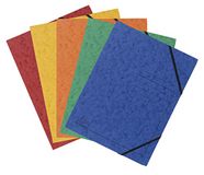 Exacompta - Ref. 555410E - karton met 25 elastieken mappen zonder bedrukte klep - glanzende kartonnen hoezen 355 g/m² - afmetingen 24 x 32 cm voor A4-documenten - 5 verschillende kleuren