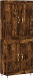 vidaXL Hoge kast, bewerkt hout, gerookt eikenkleurig, 69,5x34x180 cm