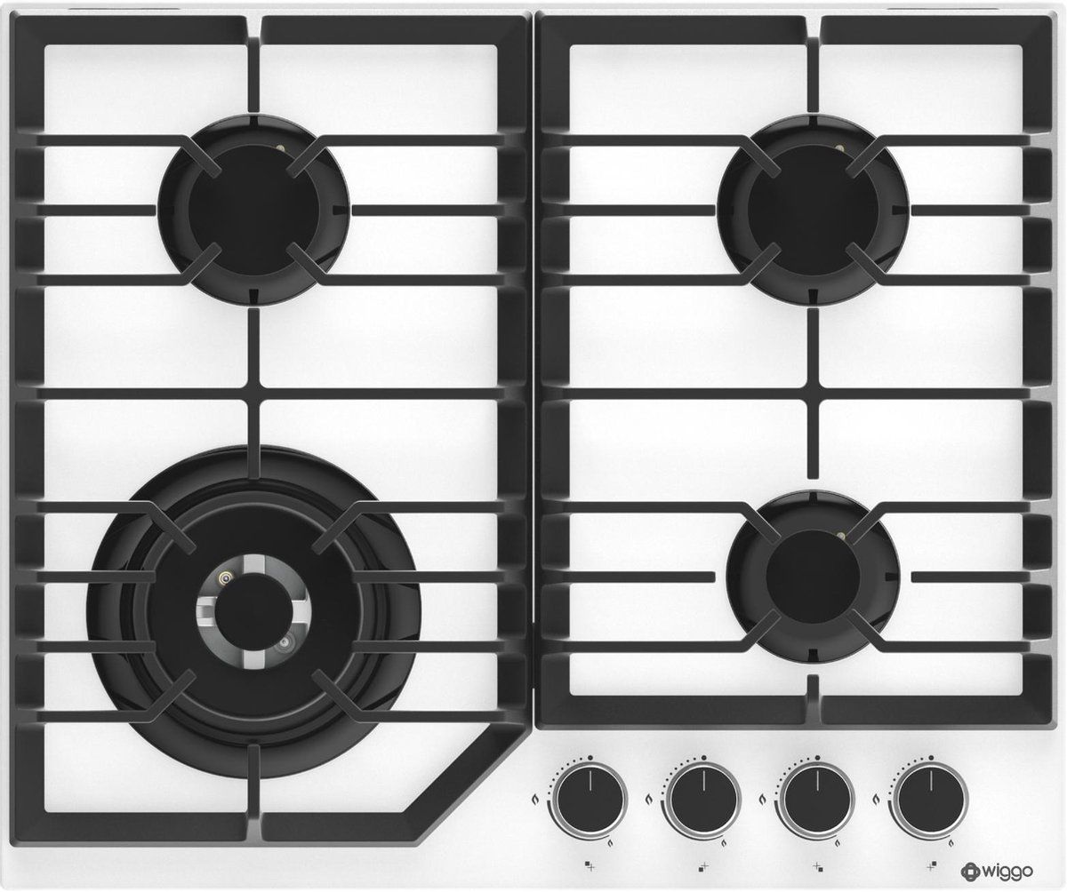 Wiggo WH-G634GL(W) Serie W Inbouw gaskookplaat met Wok 60cm