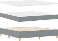 vidaXL Boxspring bed met hoofdeinde Lichtgrijs 200 x 180 cm Stof