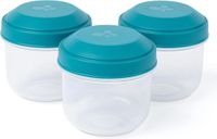 Amuse Rikko Lagoon Snackbox set - 185ml - Set van 3 lekvrije Snackdoosjes - Transparante Bewaardoosjes - BPA-vrij Fruitbakje - Sluit gemakkelijk - Groen