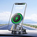 Baseus VC2 Flex Pro 15W Autohouder voor Magsafe met oplaadfunctie, draadloze autolader voor iPhone 17, 16, 15, 14, 13, 12 Pro Max