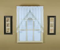 Today's Curtain Vintage Macramé Organza Swag 96,5 cm Wit/Blauw 58" B x 38" L