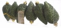 Decoris Ambiance Christmas Kerstboom kerstbal dennenappels groen 6 stuks