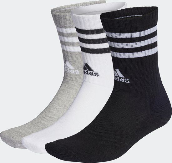adidas Sportswear 3-Stripes Gevoerde Sokken 3 Paar - Unisex - Grijs - 43-45