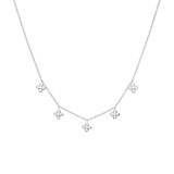 Lucardi Dames Zilveren ketting met hanger sterren met zirkonia - Ketting - 925 Zilver - Zilverkleurig - 45 cm