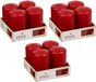 12x Bougies cylindriques rouges/bougies troncs 5 x 8 cm 12 heures de combustion - Bougies inodores - Décorations d'intérieur