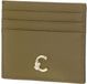 COCCINELLE Leren kaarthouder C-Me Document Holder Grained Leather Seagrass kaki