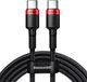 Baseus Geweven Nylon USB-C naar USB-C Snellaadkabel 2M Rood