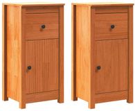 vidaXL Dressoir - 2 stuks - Wasbruin - 39 x 34,5 x 80 cm - Massief grenenhout