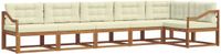 vidaXL - Hoek loungeset - 6 zitplekken - Acacia hout - Natuurlijk en crème