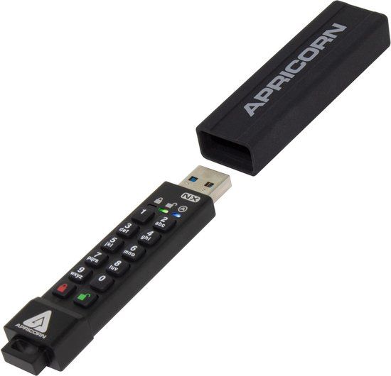 Apricorn ASK3-NX 32GB USB-stick - Zwart - Met pincode