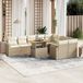 Maison Exclusive - Ensemble de meubles de jardin 10 pièces avec canapé et coussins, beige, en polyrotin