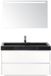 BES LED Dante Badmeubelset 100 cm - Wit Hoogglans - Wastafel Hardsteen Wit Lucca met Sence Spiegel