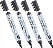 Merkloos / Sans marque Whiteboard marker/stift - 4x - zwart - uitwisbaar - kantoor/school artikelen