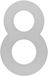 Intersteel Huisnummer 8 150x2mm rvs geborsteld