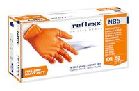 Reflexx 85/XXL Powder Free Orange Nitrile Gloves Full Grip Heavy Duty – g 8.4 (M), size XXL