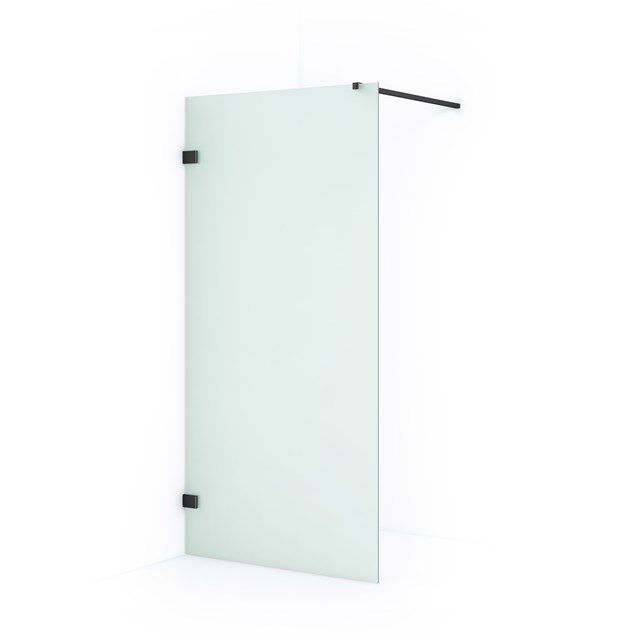 Maxaro Inloopdouche Diamond 100cm 8mm Mat Veiligheidsglas Zwart Chroom