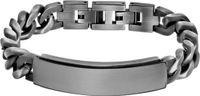 Lucardi Heren Armband gourmetschakel - Staal - 22 cm - Zilverkleurig