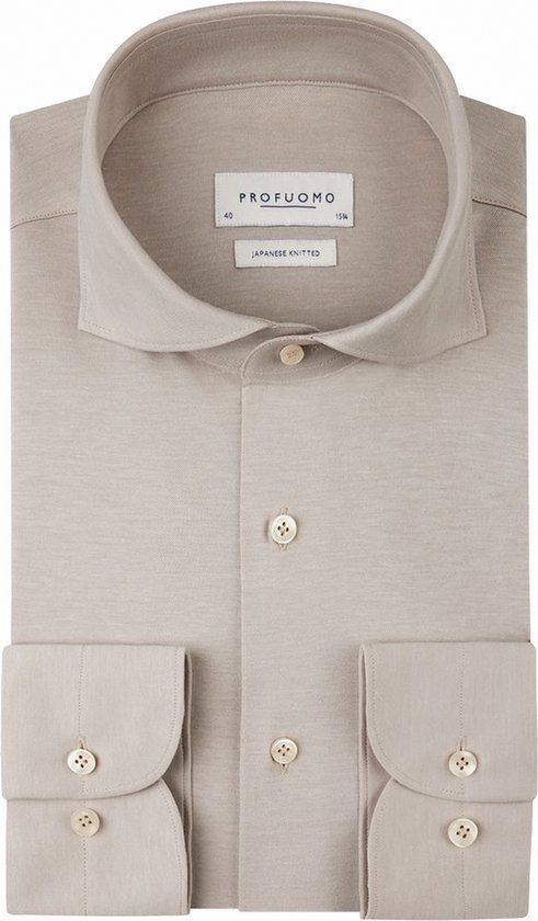 Profuomo X-Cutaway Slim Fit Overhemd - Beige - Maat 41 - Mannen