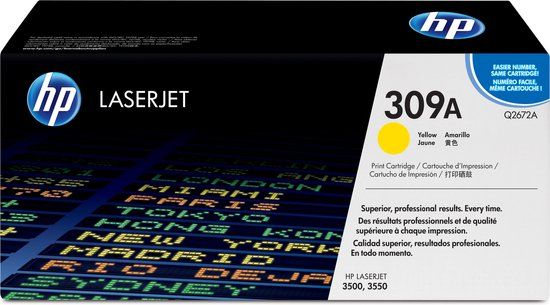 HP 309A Yellow Original LaserJet Toner Cartridge - Q2672A