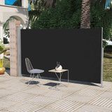 vidaXL Wind-/zonnescherm uittrekbaar 160x300 cm zwart