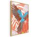Affiche Perroquet Exotique parmi des motifs de feuilles abstraits