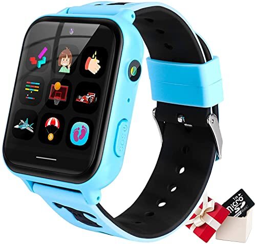 Topchances Kids Smart Watch Phone, Muziekspeler Smartwatch met Games Mobiele Telefoon SOS Video Calculator Touchscreen (ingebouwde 1GB SD-kaart) Sport polshorloge voor 3-12 jaar Kids Boys Girls Gifts (blauw)