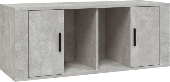 vidaXL Tv-meubel 100x35x40 cm bewerkt hout betongrijs