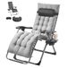 VEVOR, 33" Zero Recliner Lounge binnen en buiten, verstelbare anti-zwaartekracht stoel met kussen, hoofdsteun, voetsteun en bekerhouder, 500 lbs, grijs, 66,04 cm