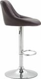 OutdoorMatch Luxe kruk Bruin - Chroom - Set van 2