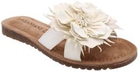 Lazamani Zinnia Dames Slippers Leer Offwhite - Maat 38