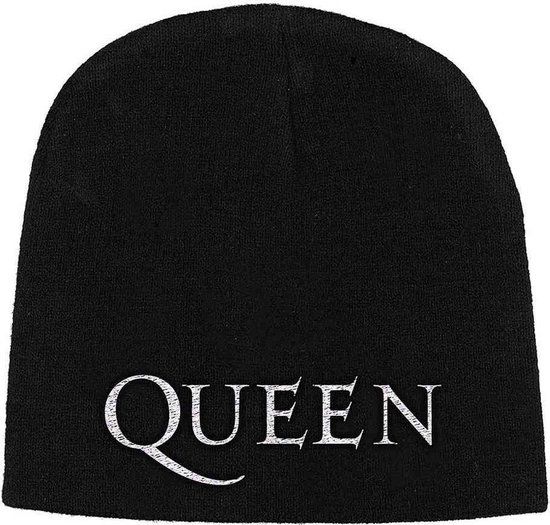 Rock Off Queen Logo Unisex Beanie - Zwart