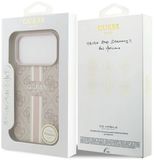 Guess Hoesje geschikt voor Apple iPhone 17 Pro - 4G Printed Stripes Hard Case Back Cover - Roze