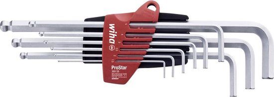 Wiha Stiftsleutelset in ProStar houder zeskantkogelkop 10-delig mat verchroomd - 07192