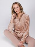 Pastunette Premium - Huispak - Couture - Fleece/Katoen - Beige - Rits - Maat 40