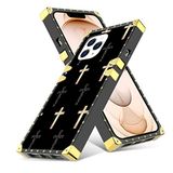 Voor iPhone 13 Pro Square Edge Phone Case Floating Crosses Flexibele Premium Anti-kras Bescherming voor iPhone 13 Pro