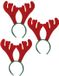 Bellatio Decorations 3x Rendier diadeem rood met groen