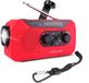 Radio d'urgence - Solaire à manivelle - 2000mAh - Kit d'urgence - Radio de survie portable - Batterie externe solaire - Lampe de poche rechargeable - Rouge