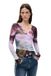 Desigual Gebreid vest olijfgroen / pastelgroen / lichtlila / wijnrood