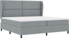vidaXL Boxspring bed met hoofdeinde Lichtgrijs Stof 200 x 200 cm