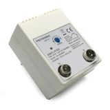 Metronic 340112 TV-versterker Fm/Vhf/Uhf voor digitaal terrestrisch netwerk met 5G-filter, 20 dB instelbaar, 1 ingang/1 uitgang, wit