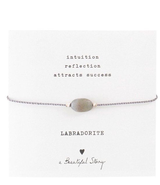 A Beautiful Story Gemstone Card Labradorite Silver Bracelet