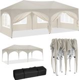 Partytent 3x6 m Beige Easy-up Partytent Oxford stof Metaal Waterafstotend