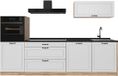 Vicco Complete keukeneenheid R-Line, Wit landelijk/Goudkleurig Eiken, 280 cm zonder werkblad