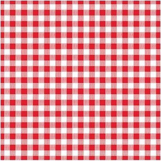 120x Rood met wit geruite papieren servetten 33 x 33 cm - Wegwerp - Merkloos