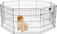Brixy Puppyren - Hondenren - 8 Panelen - 60 x 60 CM - 480 CM Omtrek - Opvouwbaar - Met Deur - Konijnenren - Zwart