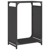 VidaXL Brandhoutrek 44x28x65 cm Staal Zwart