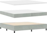 vidaXL Boxspring bed met matras Lichtgrijs 200 x 200 cm Fluweel